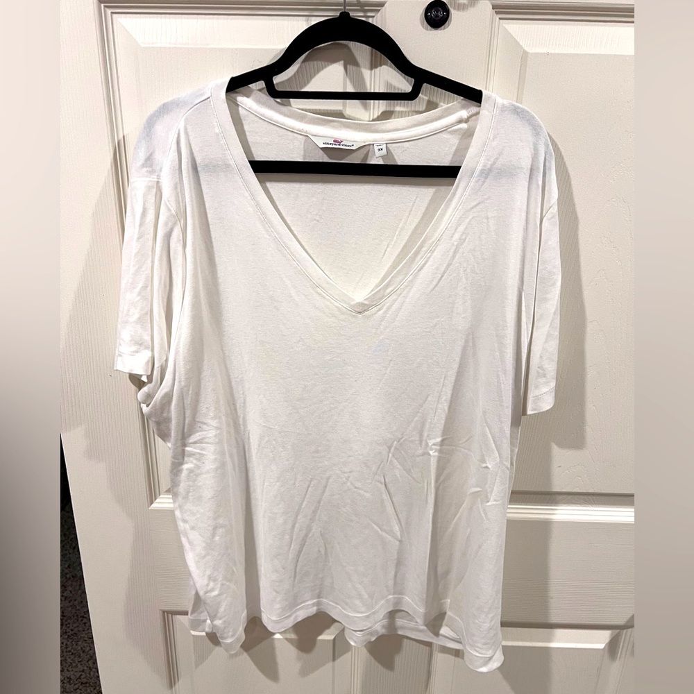Vineyard Vines White V-Neck Tee